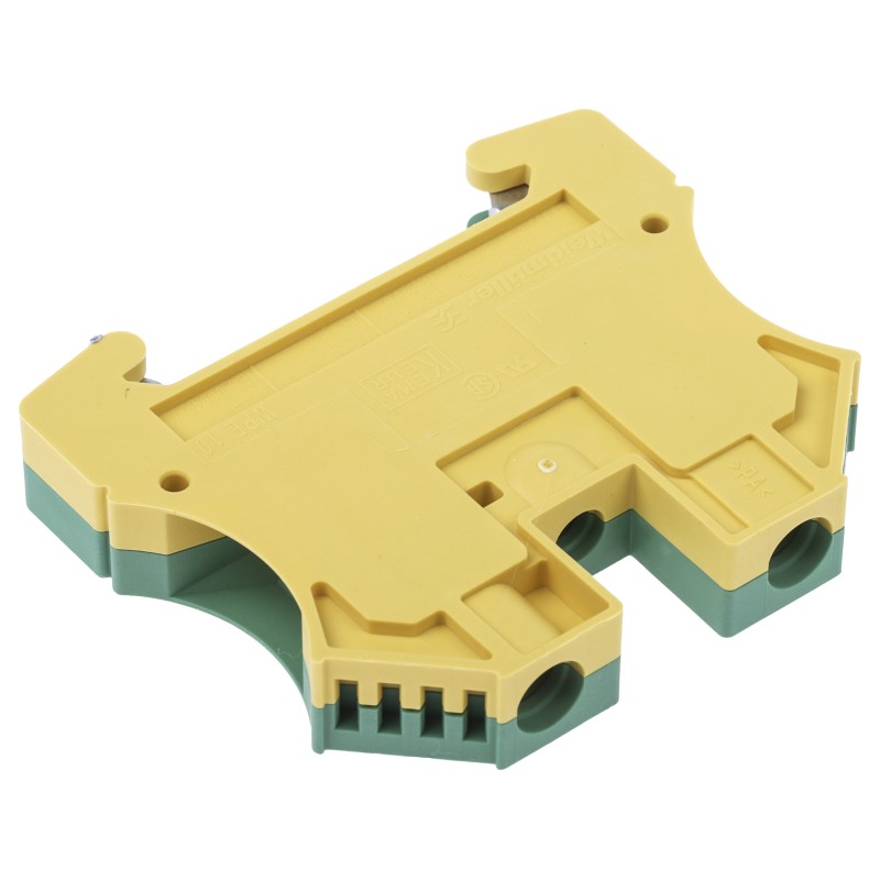 1 pcs - Weidmuller 2-Way WPE 10 Earth Terminal Block, 10mm², 16 - 6 AWG Wire, Screw Down, Wemid Housing, ATEX