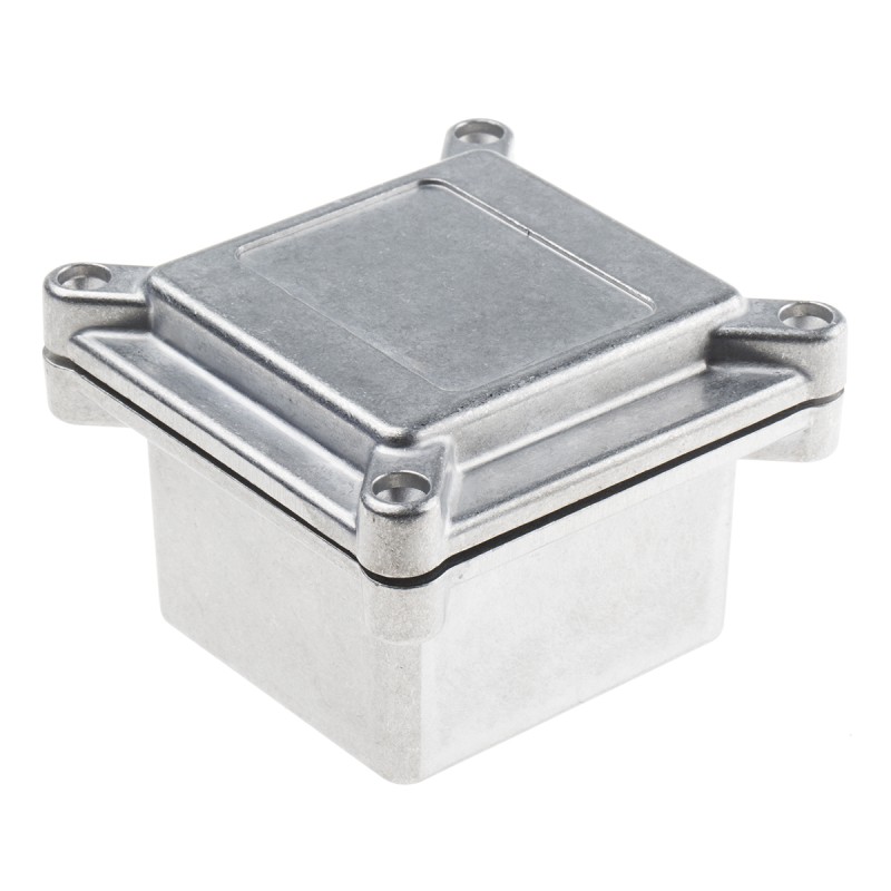 1 pcs - RS PRO Silver Die Cast Aluminium Enclosure, IP67, Silver Lid, 96 x 96 x 67mm