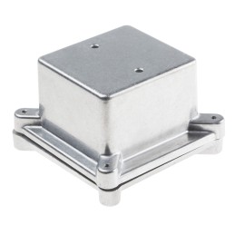 1 pcs - RS PRO Silver Die Cast Aluminium Enclosure, IP67, Silver Lid, 96 x 96 x 67mm