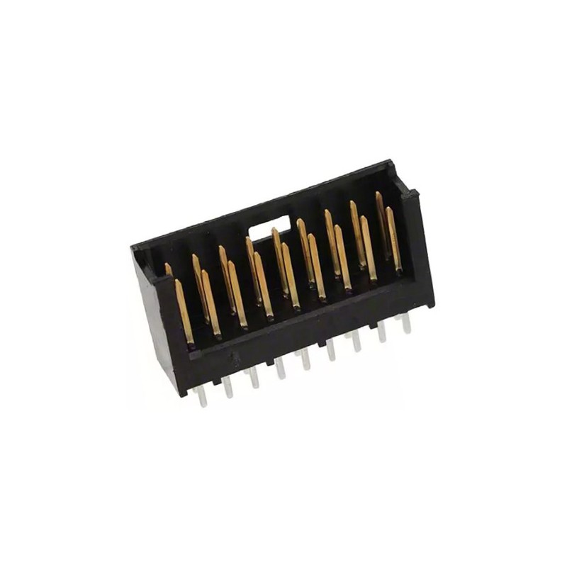 400 pcs - TE Connectivity AMPMODU MOD II Series Straight Through Hole PCB Header, 18 Contact(s), 2.54mm Pitch, 2 Row(s), Shroude