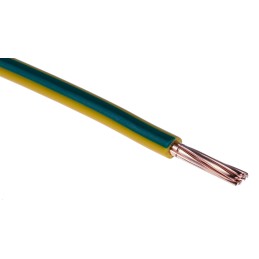 1 Reel of 100 M - RS PRO Green/Yellow 10 mm² Hook Up Wire, 100m