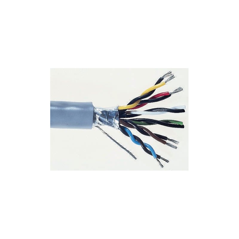 1 Reel of 100 M - RS PRO Twisted Pair Data Cable, 10 Pairs, 0.25 mm², 20 Cores, 24 AWG, Screened, 100m, Grey Sheath