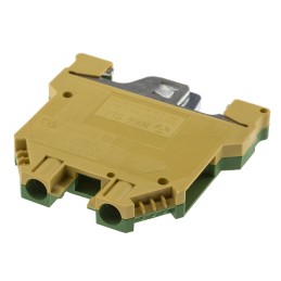 1 pcs - RS PRO 2-Way Earth Terminal Block, 6mm², 20 - 8 AWG Wire, Screw Down, Nylon Housing