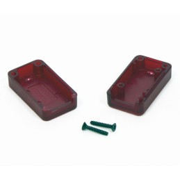 1 pcs - Hammond 1551 Series Translucent Red ABS Enclosure, IP54, Translucent Red Lid, 35 x 20 x 15.5mm
