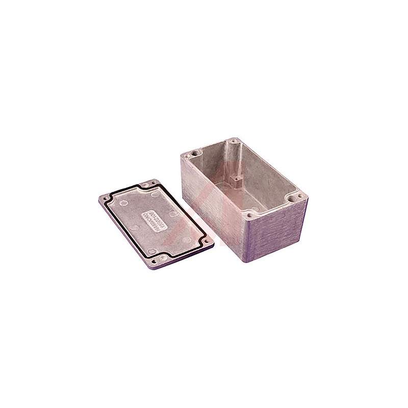 1 pcs - Hammond 1550 Series Natural Die Cast Aluminium Enclosure, IP66, IK08, Natural Lid, 115.4 x 65.4 x 55.4mm