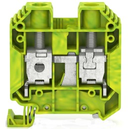 1 pcs - RS PRO Green, Yellow Earth Terminal Block, Single-Level, Screw Termination