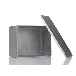 1 pcs - Hammond 1590 Series Natural Die Cast Aluminium Enclosure, IP65, Flanged, Natural Lid, 119.5 x 94 x 56.5mm