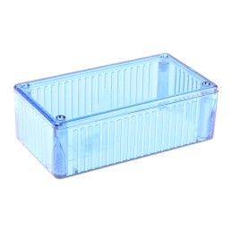 1 pcs - Hammond 1591 Series Transparent Blue Polycarbonate Enclosure, IP54, Transparent Blue Lid, 120 x 65 x 36mm