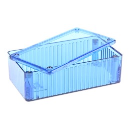 1 pcs - Hammond 1591 Series Transparent Blue Polycarbonate Enclosure, IP54, Transparent Blue Lid, 120 x 65 x 36mm