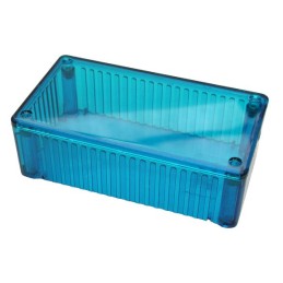 1 pcs - Hammond 1591 Series Transparent Blue Polycarbonate Enclosure, IP54, Transparent Blue Lid, 120 x 65 x 36mm