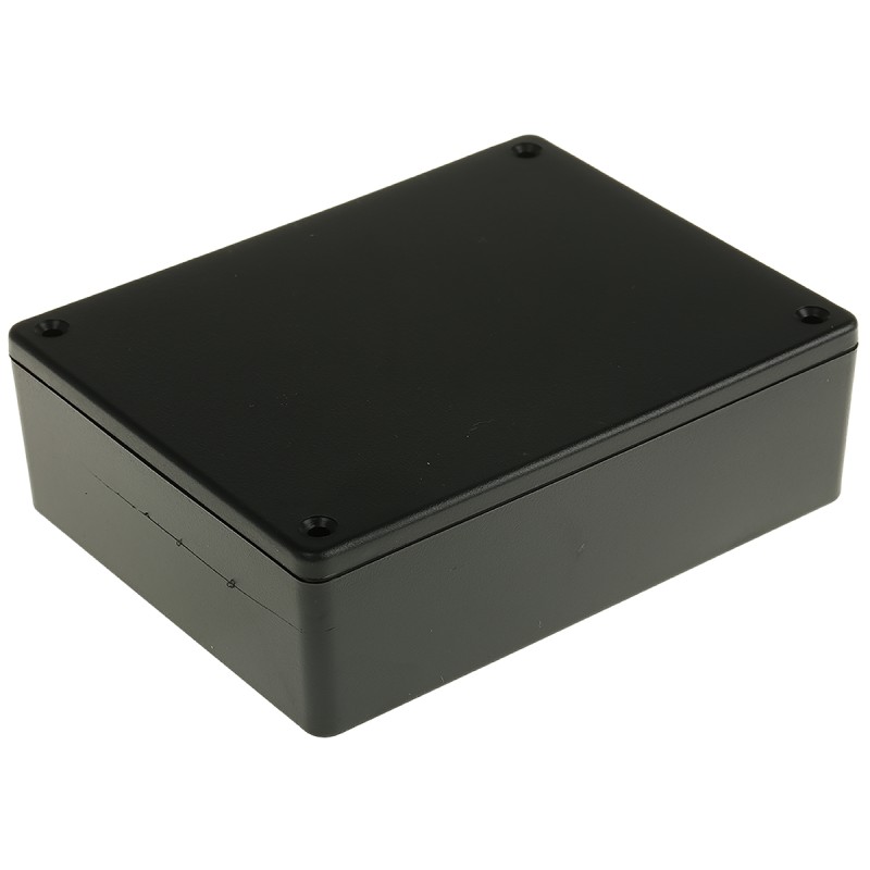 1 pcs - Hammond 1591 Series Black Flame Retardant ABS Enclosure, IP54, Black Lid, 122 x 94 x 36mm