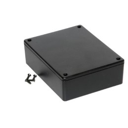 1 pcs - Hammond 1591 Series Black Flame Retardant ABS Enclosure, IP54, Black Lid, 122 x 94 x 36mm