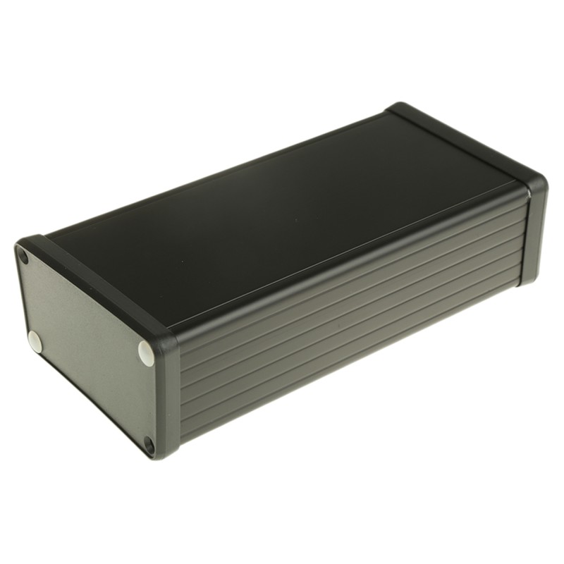 1 pcs - Hammond 1455 Series Black Aluminium Enclosure, IP54, Black Lid, 160 x 78 x 43mm