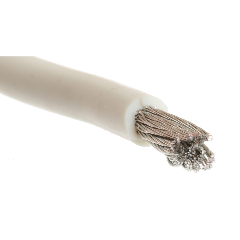 1 Reel of 30 M - Alpha Wire Premium Series White 8.4 mm² Hook Up Wire, 8 AWG, 133/0.28 mm, 30m, Silicone Rubber Insulation