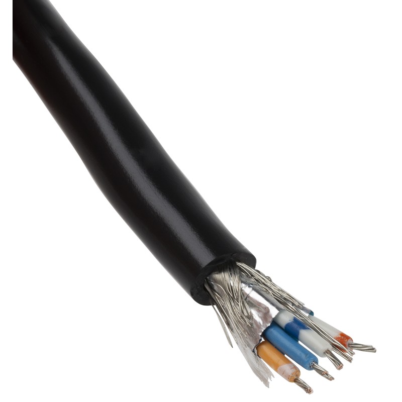 1 Reel of 30 M - Alpha Wire Twisted Pair Data Cable, 2 Pairs, 0.456 mm², 4 Cores, 22 AWG, Screened, 30m, Black Sheath