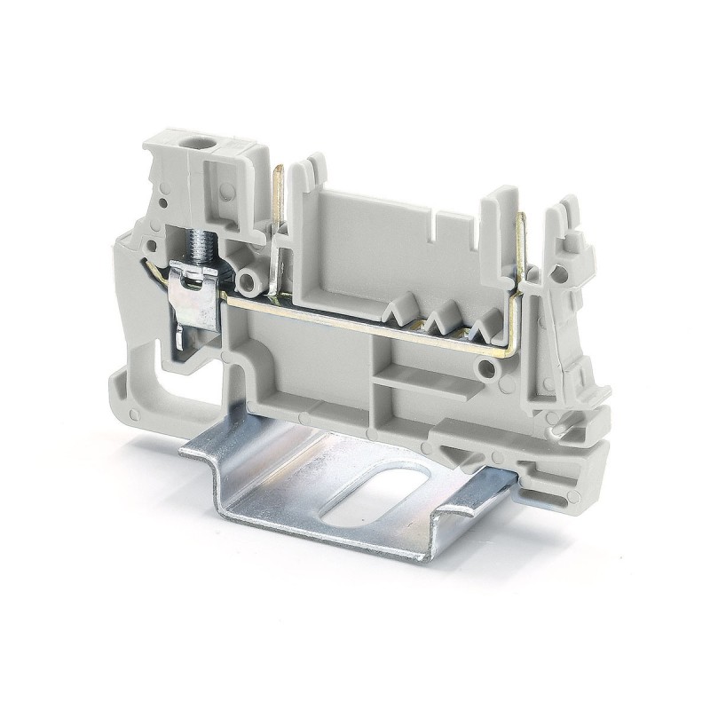1 Box of 8 - RS PRO Grey Feed Through Terminal Block, 2.5mm², 1-Level, Cage Clamp Termination