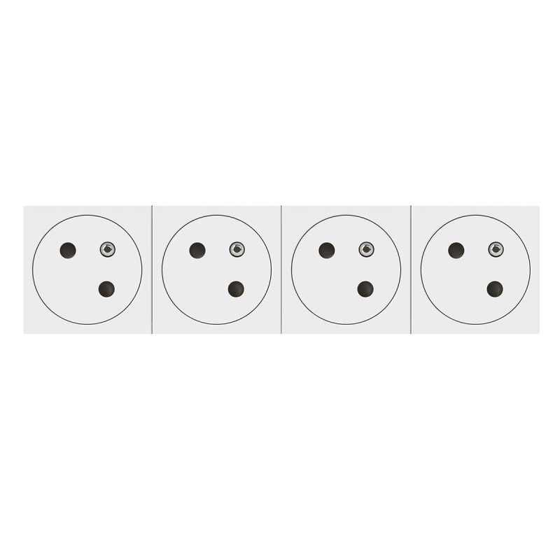 5 pcs - Legrand White 4 Gang Plug Socket, 16A, Indoor Use