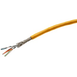 1 Reel of 50 M - HARTING Cat6a Ethernet Cable, STP, Yellow PUR Sheath, 50m, Flame Retardant