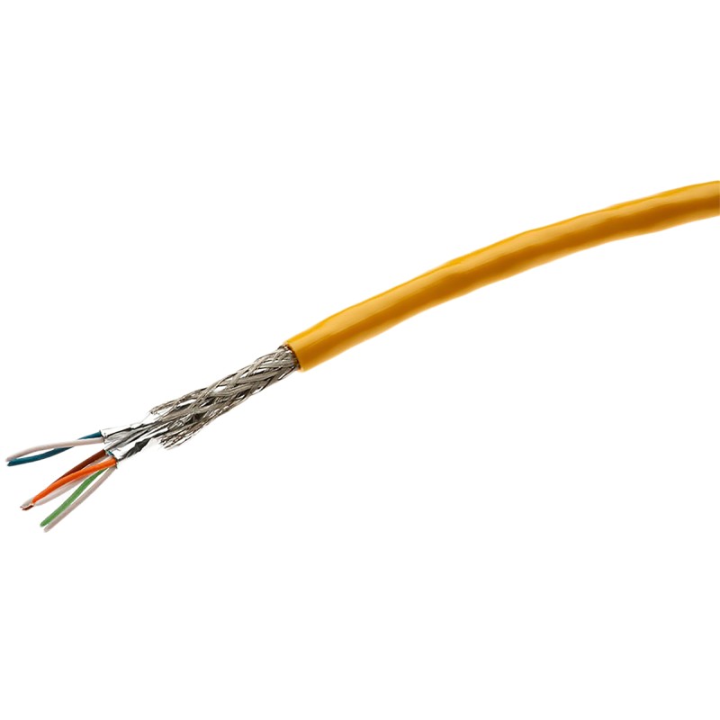 1 Reel of 50 M - HARTING Cat6a Ethernet Cable, STP, Yellow PUR Sheath, 50m, Flame Retardant