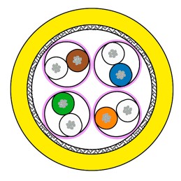 1 Reel of 50 M - HARTING Cat6a Ethernet Cable, STP, Yellow PUR Sheath, 50m, Flame Retardant