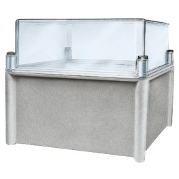 1 pcs - Schneider Electric Thalassa PLS Series Grey Fibreglass Reinforced Polyester Enclosure, IP65, IK09, Transparent Lid, 360