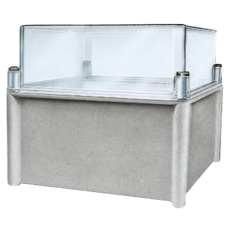 1 pcs - Schneider Electric Thalassa PLS Series Grey Fibreglass Reinforced Polyester Enclosure, IP65, IK09, Transparent Lid, 360