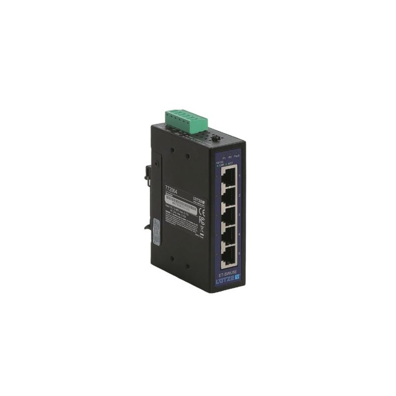 1 Kit - F Lutze Ltd PROFINET Series DIN Rail, Wall Unmanaged Ethernet Switch, 5 RJ45 Ports, 10/100Mbit/s Transmission, 9