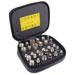 1 Kit - RS PRO RF Connector Kit RF Coaxial Inter Series Adapter Kit 30 RF Coaxial Adapters for Interconnecting BNC, UHF, Mini