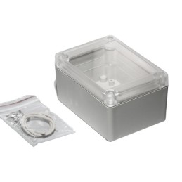 1 pcs - Hammond RP Series Light Grey ABS General Purpose Enclosure, IP65, Clear Lid, 105 x 75 x 55mm
