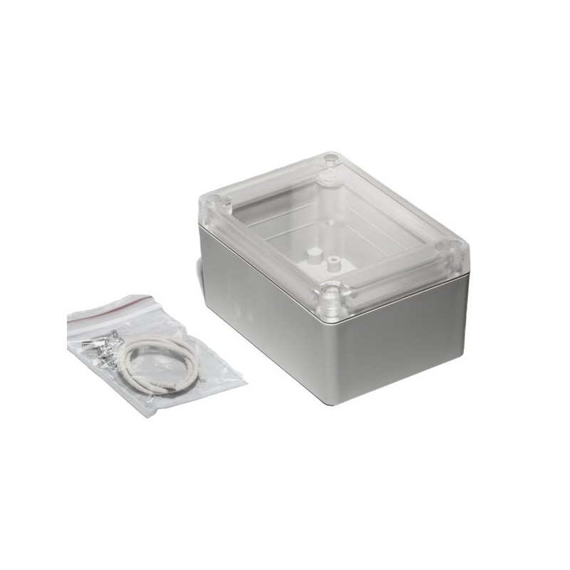 1 pcs - Hammond RP Series Light Grey ABS General Purpose Enclosure, IP65, Clear Lid, 105 x 75 x 55mm