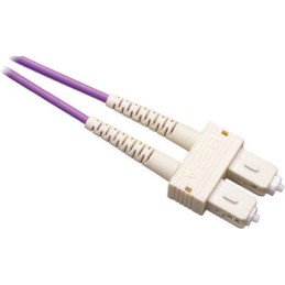 1 pcs - RS PRO SC to SC Duplex Multi Mode OM3 Fibre Optic Cable, 50/125μm, Purple, 2m