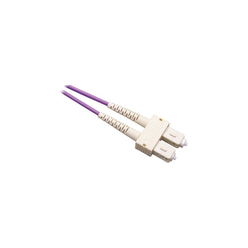 1 pcs - RS PRO SC to SC Duplex Multi Mode OM3 Fibre Optic Cable, 50/125μm, Purple, 2m