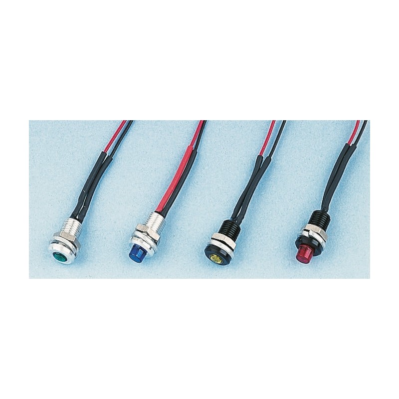 1 pcs - Oxley White Panel Mount Indicator, 12V ac, 6.4mm Mounting Hole Size, Lead Wires Termination, IP66