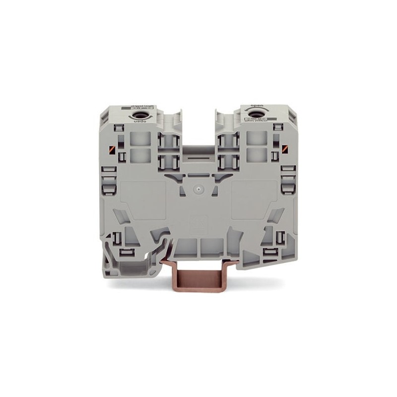 1 Pack of 1 - Wago 285 Series Grey Feed-Through Terminal, 35mm², Single-Level, Power Cage Clamp Termination, ATEX