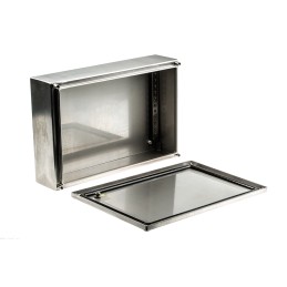 1 pcs - RS PRO 304 Stainless Steel Terminal Box, IP66, 300 mm x 200 mm x 80mm