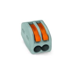 1 Pack of 10 - Wago 222 Series Lever Connector, 2-Way, 32A, 28 - 12 AWG Wire, Cage Clamp Termination