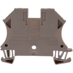 1 Pack of 10 - Weidmuller WDU Series Beige Feed Through Terminal Block, 4mm², Single-Level, Screw Termination, ATEX