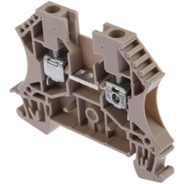 1 Pack of 10 - Weidmuller WDU Series Beige Feed Through Terminal Block, 4mm², Single-Level, Screw Termination, ATEX