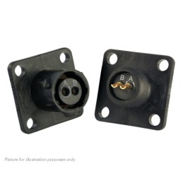 1 pcs - Souriau, UTS 2 Way Flange Mount MIL Spec Circular Connector Receptacle, Socket Contacts,Shell Size 8, Bayonet,