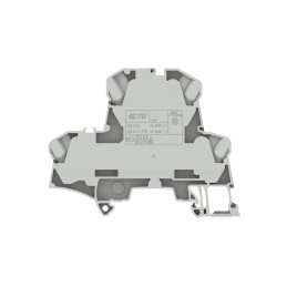 50 pcs - 1SNK Series Grey Terminal Block, 4mm², 2-Level, Push In Termination