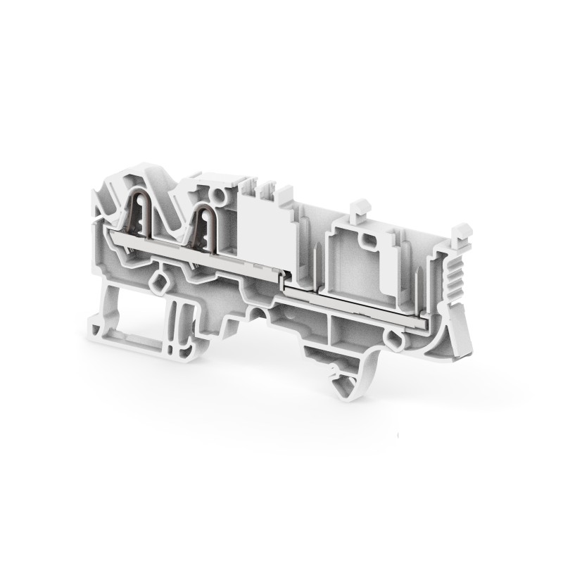 50 pcs - 4 Way Pluggable Terminal Block, Feed Through Plug, DIN Rail, Push In Spring Termination
