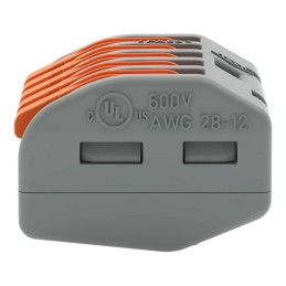 1 Pack of 10 - Wago 222 Series Lever Connector, 5-Way, 32A, 28 - 12 AWG Wire, Cage Clamp Termination