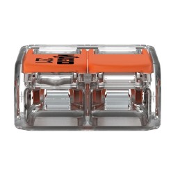 1 Pack of 10 - Wago 221 Series Lever Connector, 2-Way, 32A, 24 - 12 AWG Wire, Cage Clamp Termination