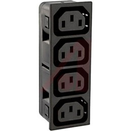 50 pcs - Schurter F Snap-In IEC Connector Socket, 10A, 250 V