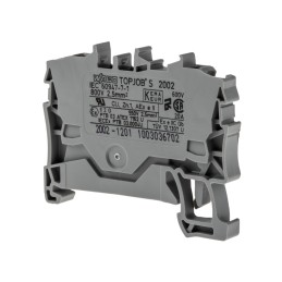 1 Pack of 10 - Wago TOPJOB S, 2002 Series Grey Feed Through Terminal Block, 2.5mm², Single-Level, Push-In Cage Clamp Termination