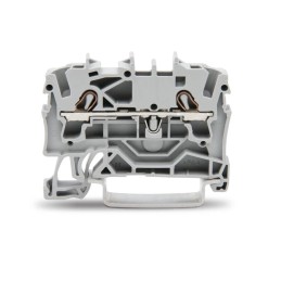 1 Pack of 10 - Wago TOPJOB S, 2002 Series Grey Feed Through Terminal Block, 2.5mm², Single-Level, Push-In Cage Clamp Termination
