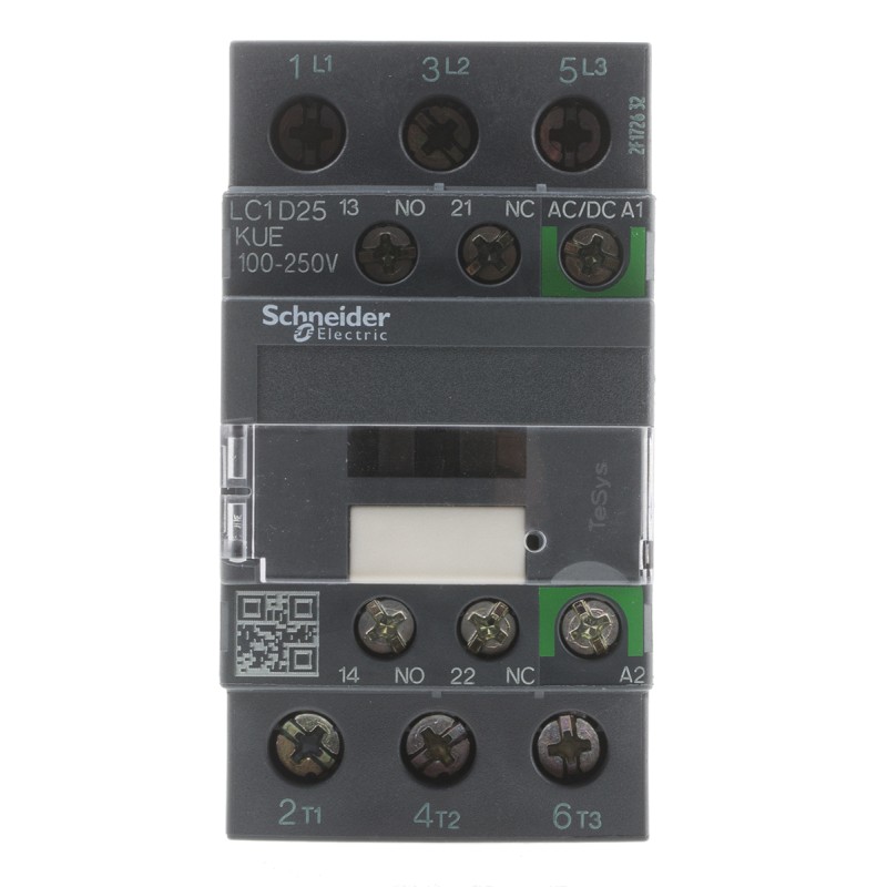 1 pcs - Schneider Electric LC1D Series Contactor, 230 V ac Coil, 3-Pole, 25 A, 11 kW, 3NO, 690 V ac