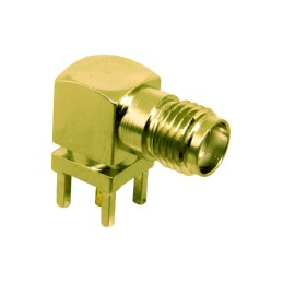 100 pcs - TE Connectivity, jack PCB Mount SMA Connector, Through Hole Termination, Right Angle Body