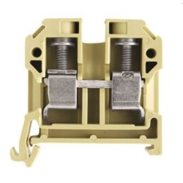 1 Pack of 10 - Weidmuller SAK Series Beige Feed Through Terminal Block, 10mm², Single-Level, Screw Termination
