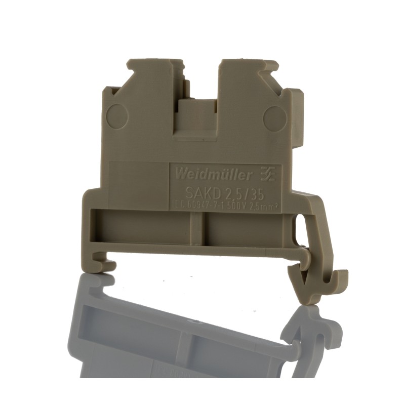 1 Pack of 10 - Weidmuller SAK Series Beige Feed Through Terminal Block, 2.5mm², Single-Level, Screw Termination